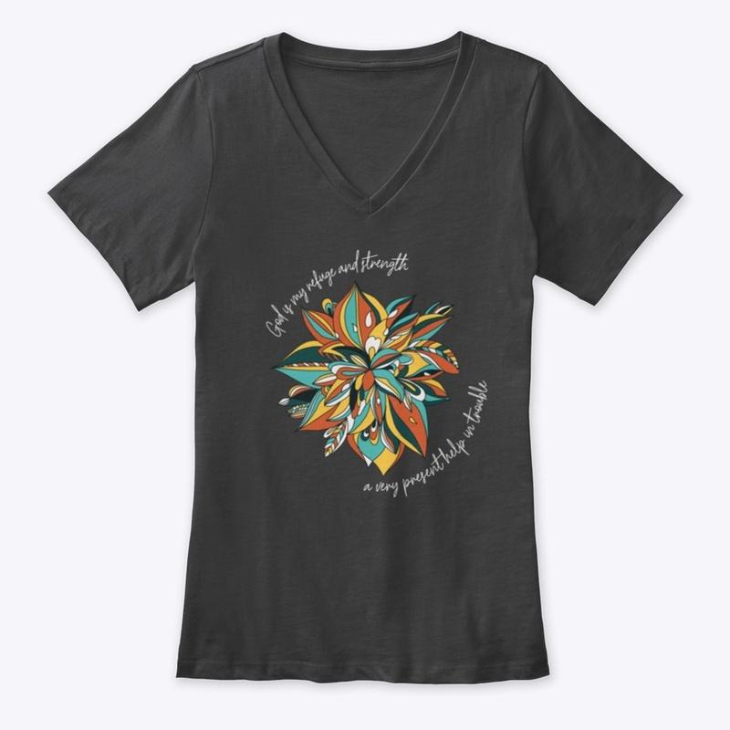 Psalms 46:1 Premium Women's V-Neck